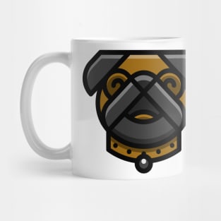 Cute Dog Pug Face Brown Grey Mug